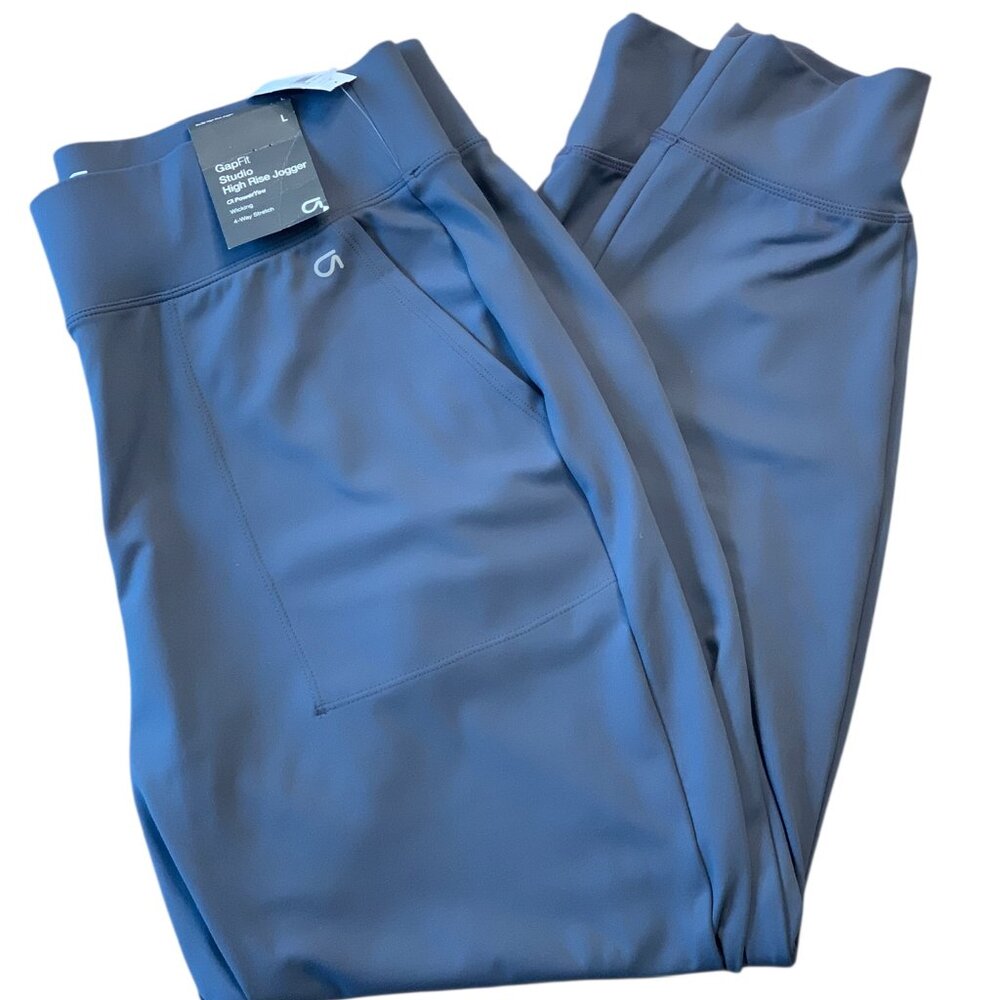 GapFit High Rise Studio Joggers Womens Athleisure Pants- Large Grey- NWT